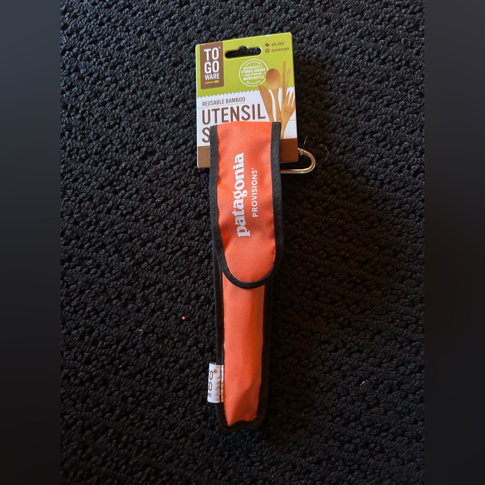 Patagonia Bamboo Orange Travel Utensil Set